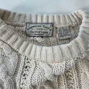 Vintage American Eagle Fisherman Cable Knit Crewneck Sweater Womens Large